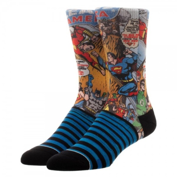 Bioworld Other - Justice League Comic Sublimated Panel Men's Socks